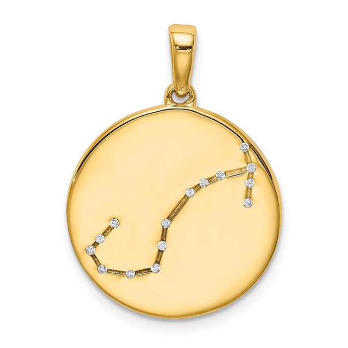 Million Charms Sterling Silver Gold-Plated & (Cubic Zirconia) CZ Scorpio Zodiac Pendant