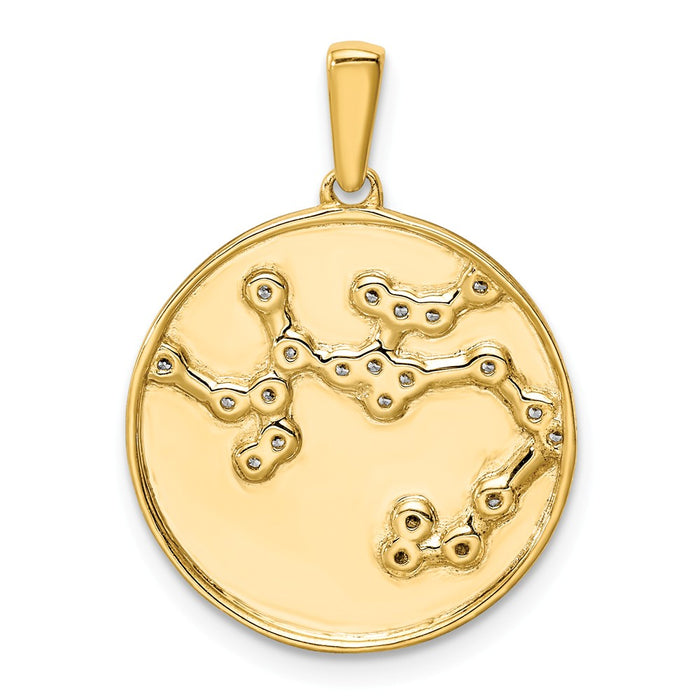 Million Charms Sterling Silver Gold-Plated & (Cubic Zirconia) CZ Sagittarius Zodiac Pendant