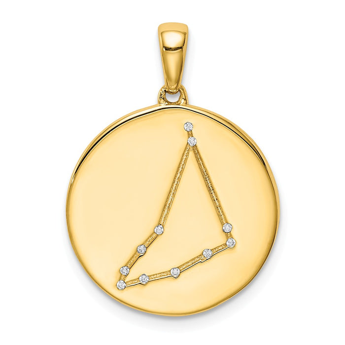 Million Charms Sterling Silver Gold-Plated & (Cubic Zirconia) CZ Capricorn Zodiac Pendant