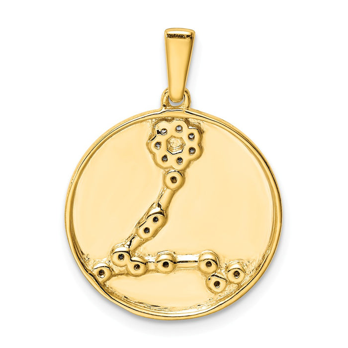 Million Charms Sterling Silver Gold-Plated & (Cubic Zirconia) CZ Pisces Zodiac Pendant
