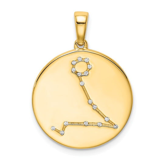 Million Charms Sterling Silver Gold-Plated & (Cubic Zirconia) CZ Pisces Zodiac Pendant