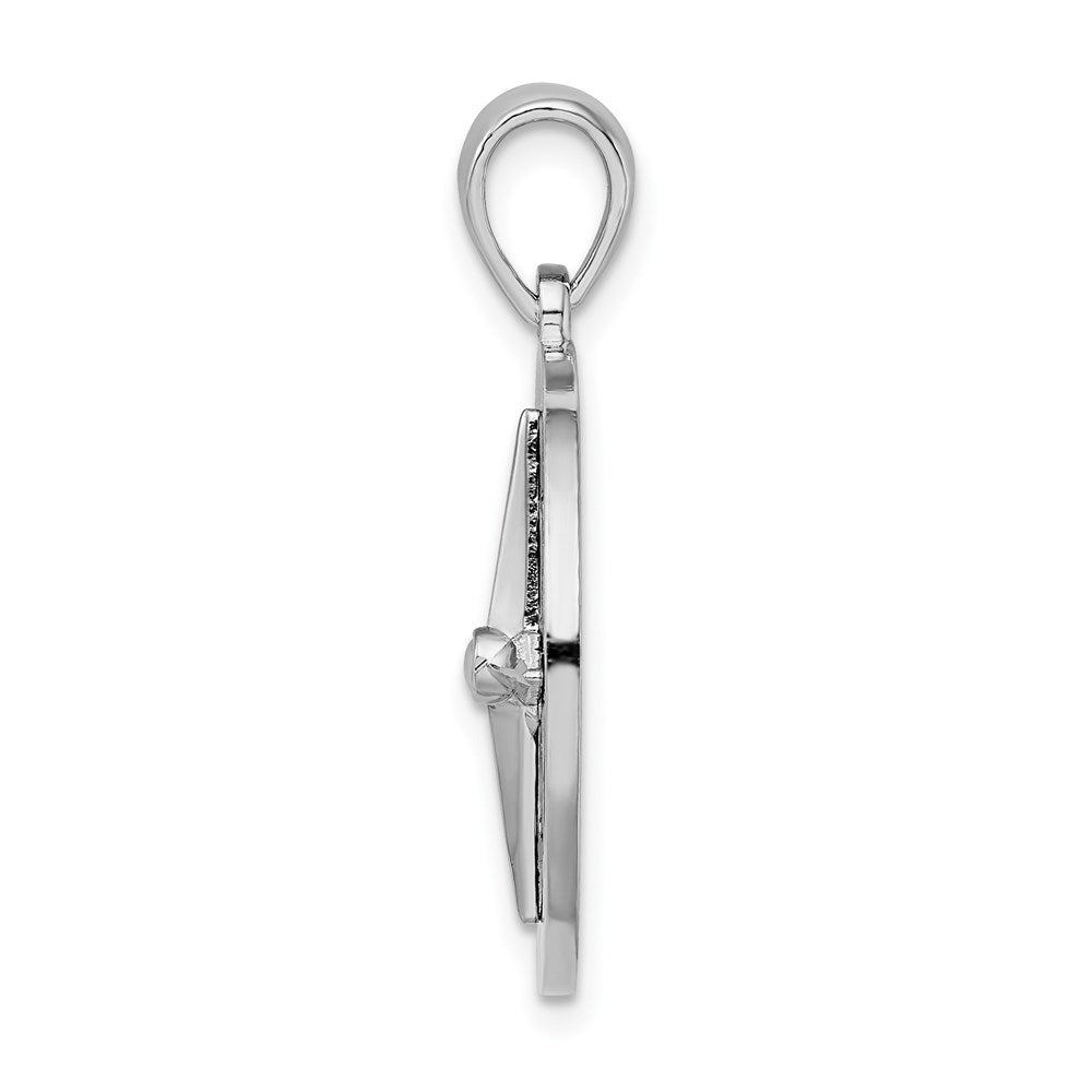 Million Charms 925 Sterling Silver Charm Pendant, Nautical Compass  with Blue Enamel