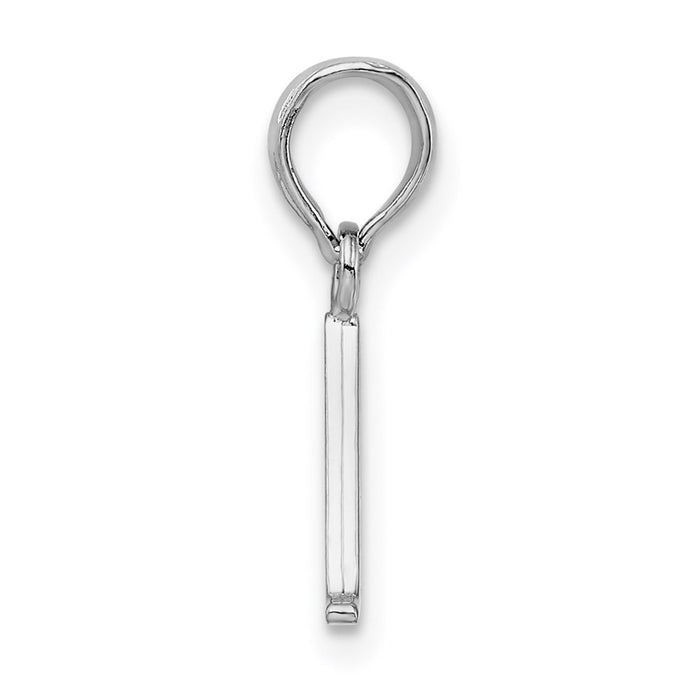 Million Charms 925 Sterling Silver Charm Pendant, Small Letter A Block Initial, High Polish