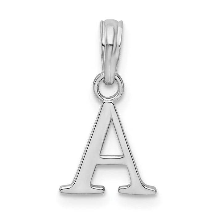 Million Charms 925 Sterling Silver Charm Pendant, Small Letter A Block Initial, High Polish