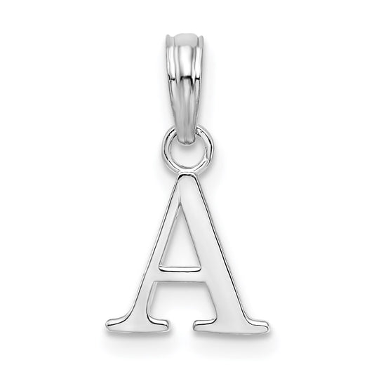 Million Charms 925 Sterling Silver Charm Pendant, Small Letter A Block Initial, High Polish