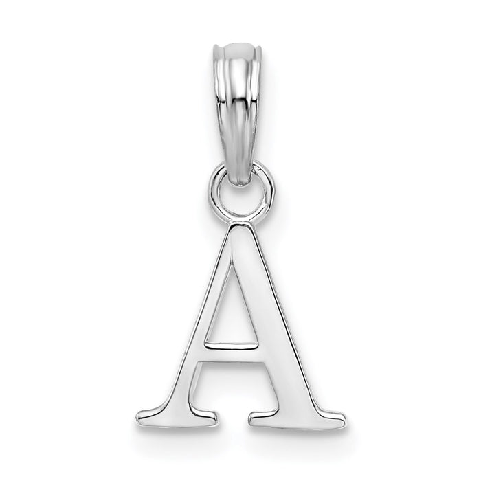 Million Charms 925 Sterling Silver Charm Pendant, Small Letter A Block Initial, High Polish