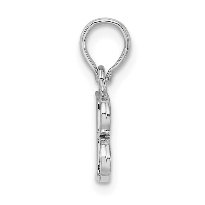 Million Charms 925 Sterling Silver Charm Pendant, Small Letter B Block Initial, High Polish