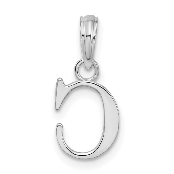 Million Charms 925 Sterling Silver Charm Pendant, Small Letter C Block Initial, High Polish