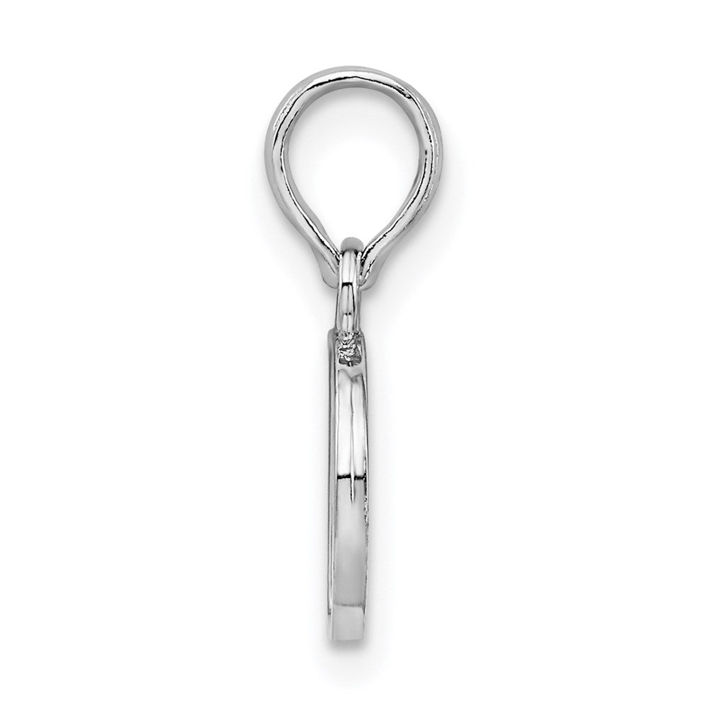 Million Charms 925 Sterling Silver Charm Pendant, Small Letter D Block Initial, High Polish