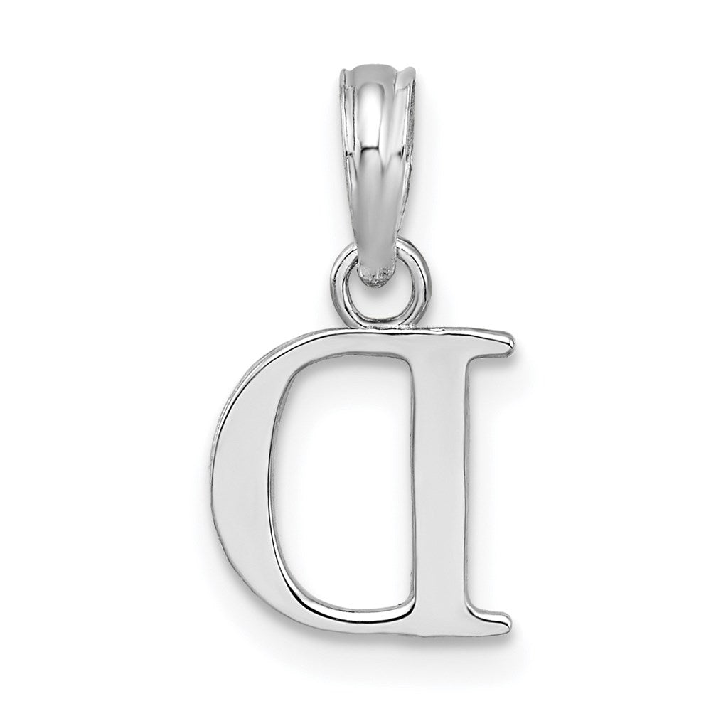 Million Charms 925 Sterling Silver Charm Pendant, Small Letter D Block Initial, High Polish