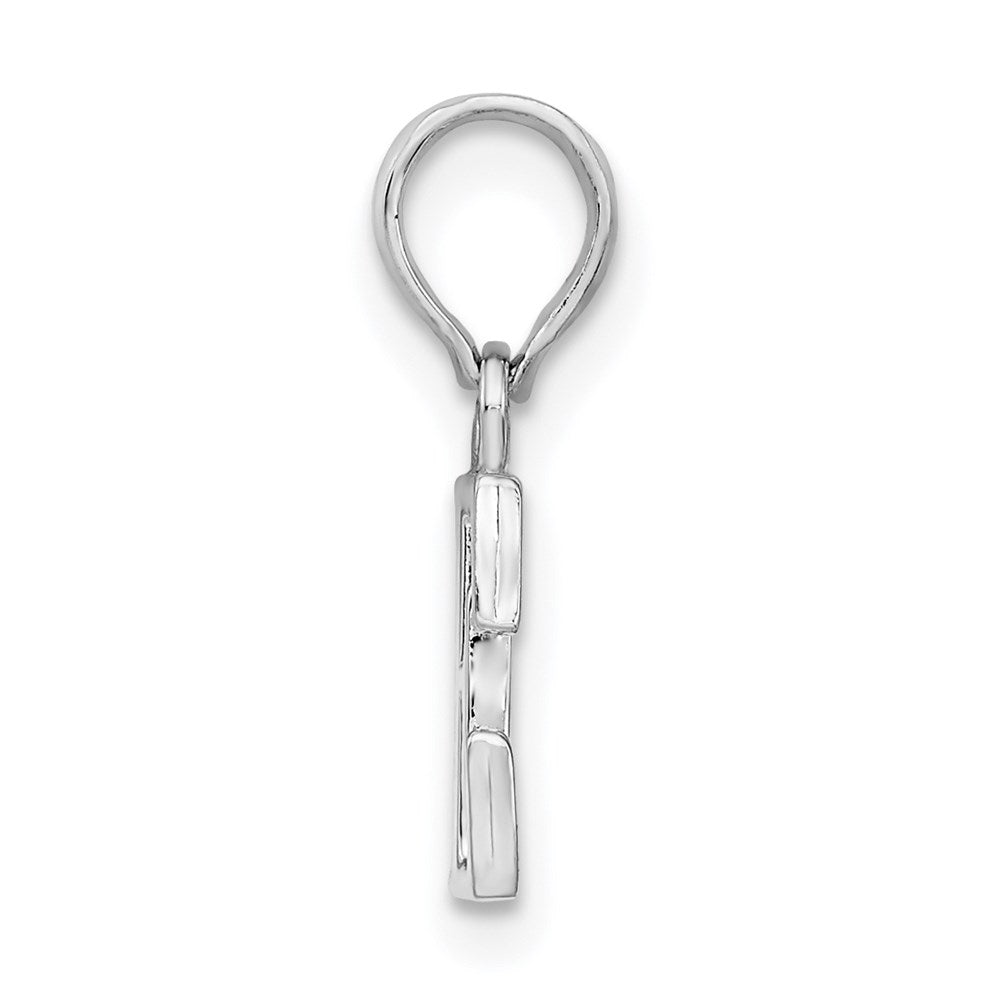 Million Charms 925 Sterling Silver Charm Pendant, Small Letter E Block Initial, High Polish