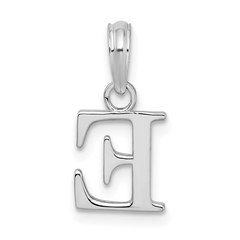 Million Charms 925 Sterling Silver Charm Pendant, Small Letter E Block Initial, High Polish