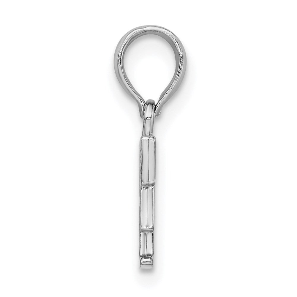 Million Charms 925 Sterling Silver Charm Pendant, Small Letter F Block Initial, High Polish
