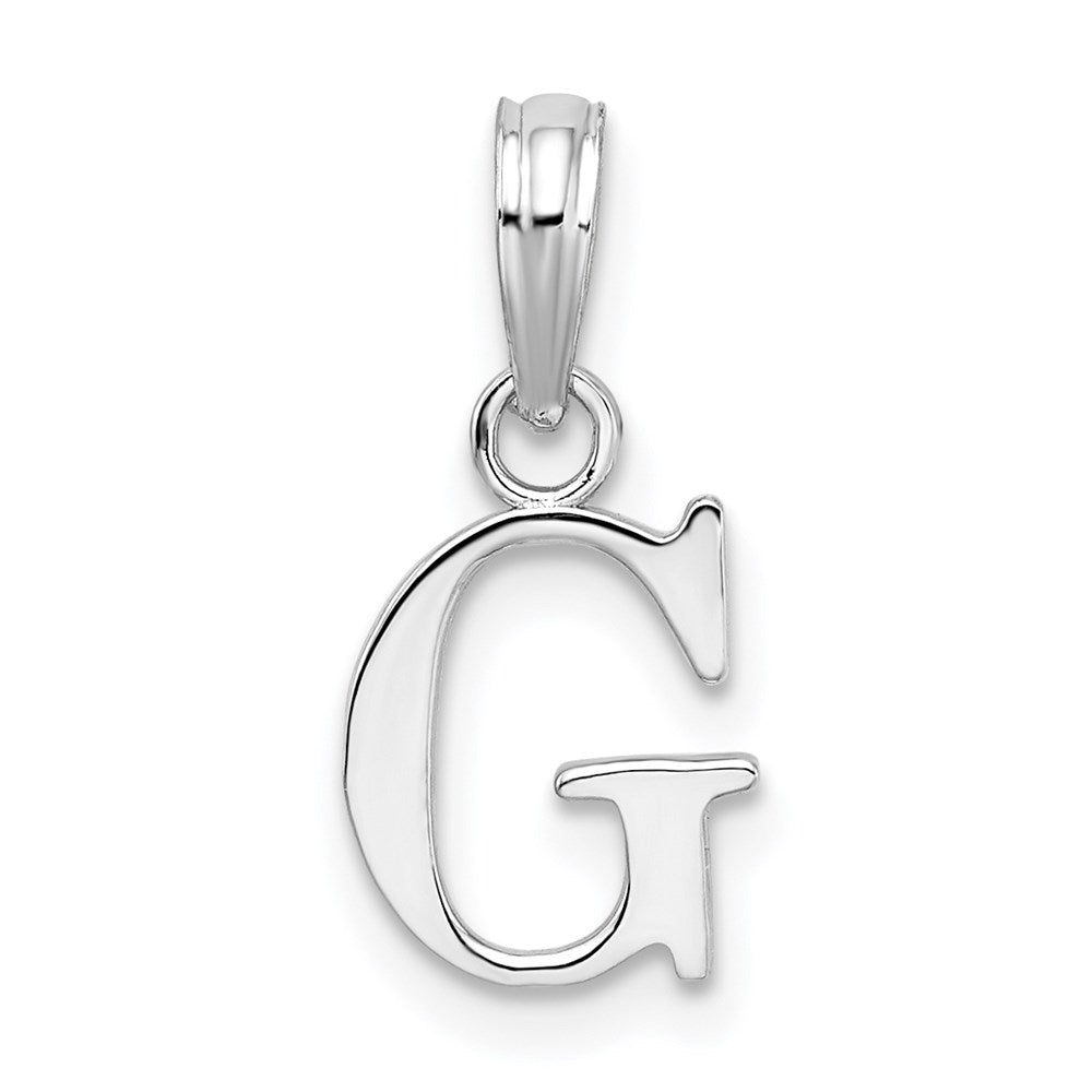 Million Charms 925 Sterling Silver Charm Pendant, Small Letter G Block Initial, High Polish