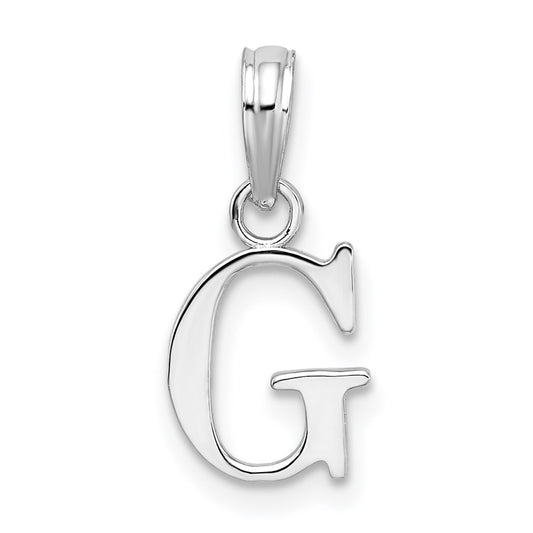 Million Charms 925 Sterling Silver Charm Pendant, Small Letter G Block Initial, High Polish