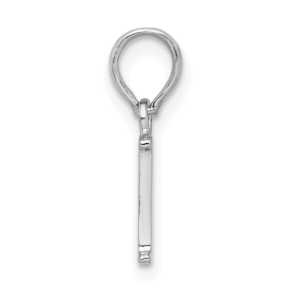 Million Charms 925 Sterling Silver Charm Pendant, Small Letter I Block Initial, High Polish