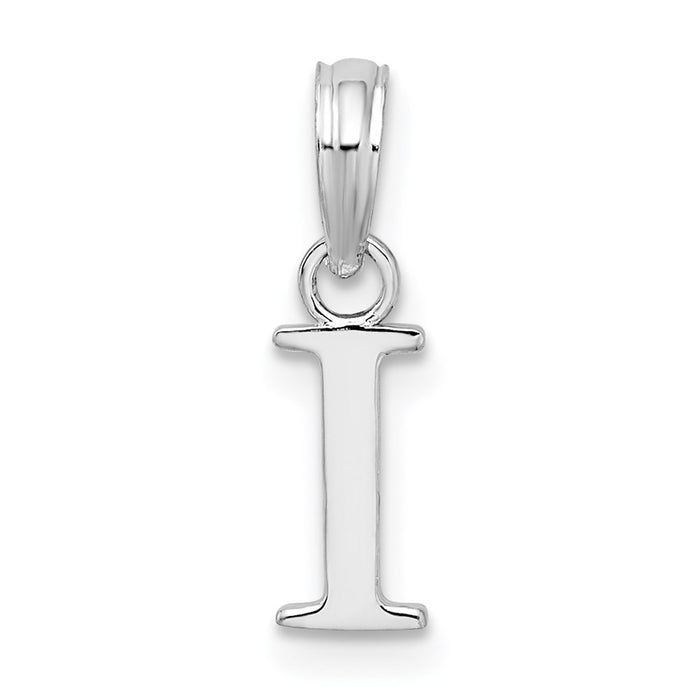 Million Charms 925 Sterling Silver Charm Pendant, Small Letter I Block Initial, High Polish