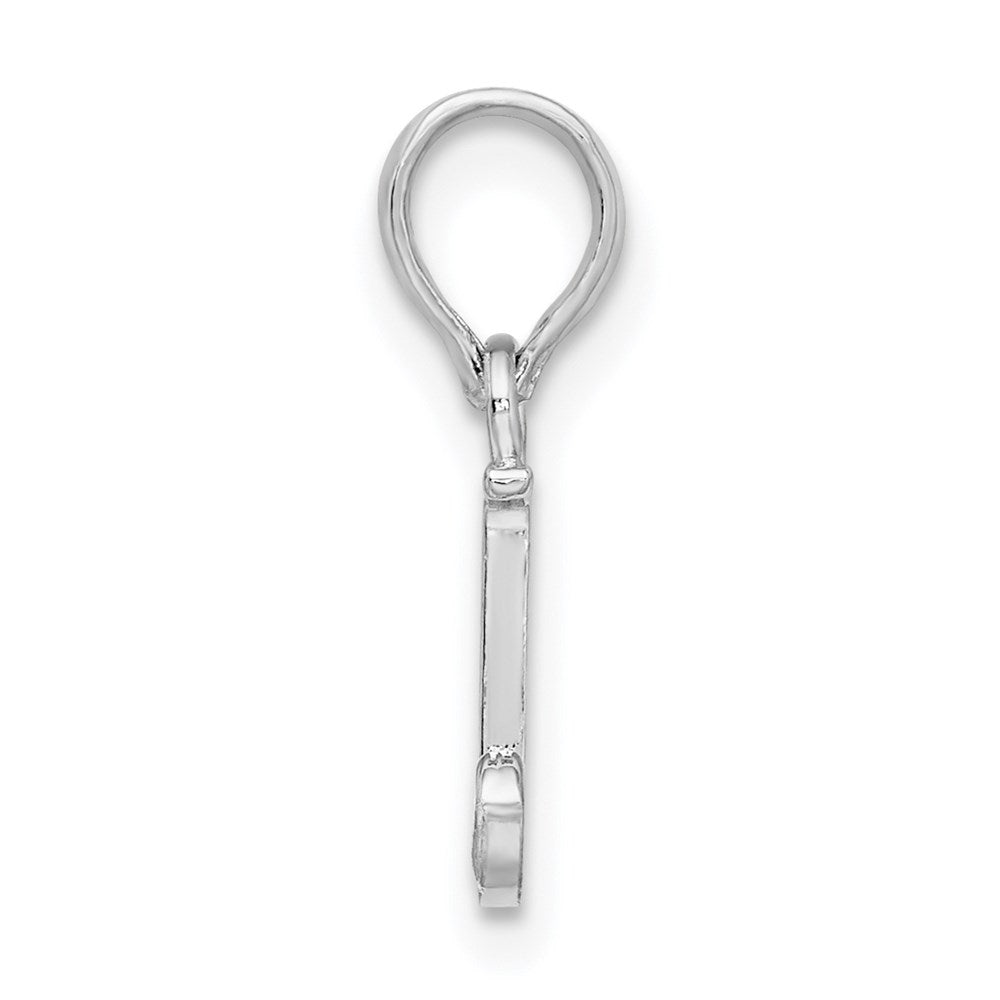 Million Charms 925 Sterling Silver Charm Pendant, Small Letter J Block Initial, High Polish