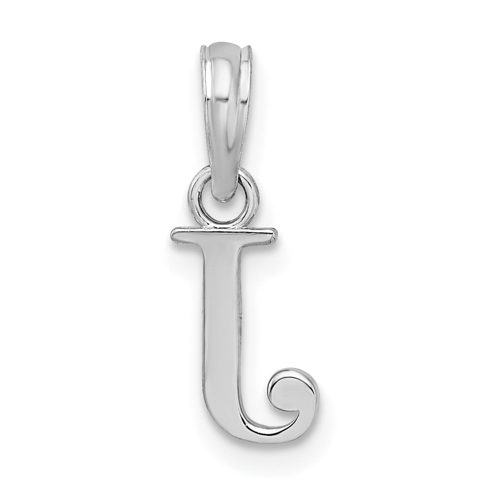 Million Charms 925 Sterling Silver Charm Pendant, Small Letter J Block Initial, High Polish