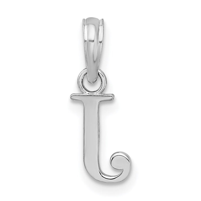 Million Charms 925 Sterling Silver Charm Pendant, Small Letter J Block Initial, High Polish