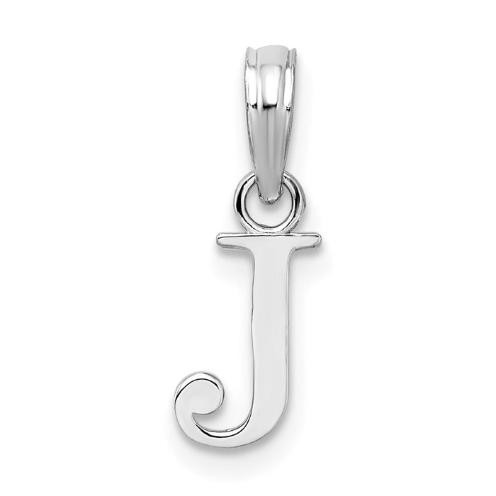 Million Charms 925 Sterling Silver Charm Pendant, Small Letter J Block Initial, High Polish