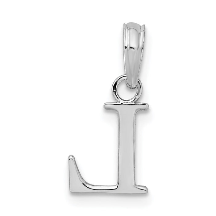 Million Charms 925 Sterling Silver Charm Pendant, Small Letter L Block Initial, High Polish