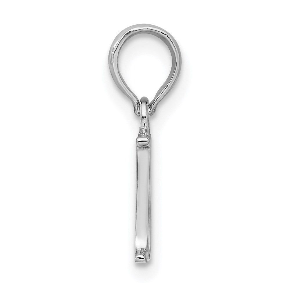 Million Charms 925 Sterling Silver Charm Pendant, Small Letter M Block Initial, High Polish