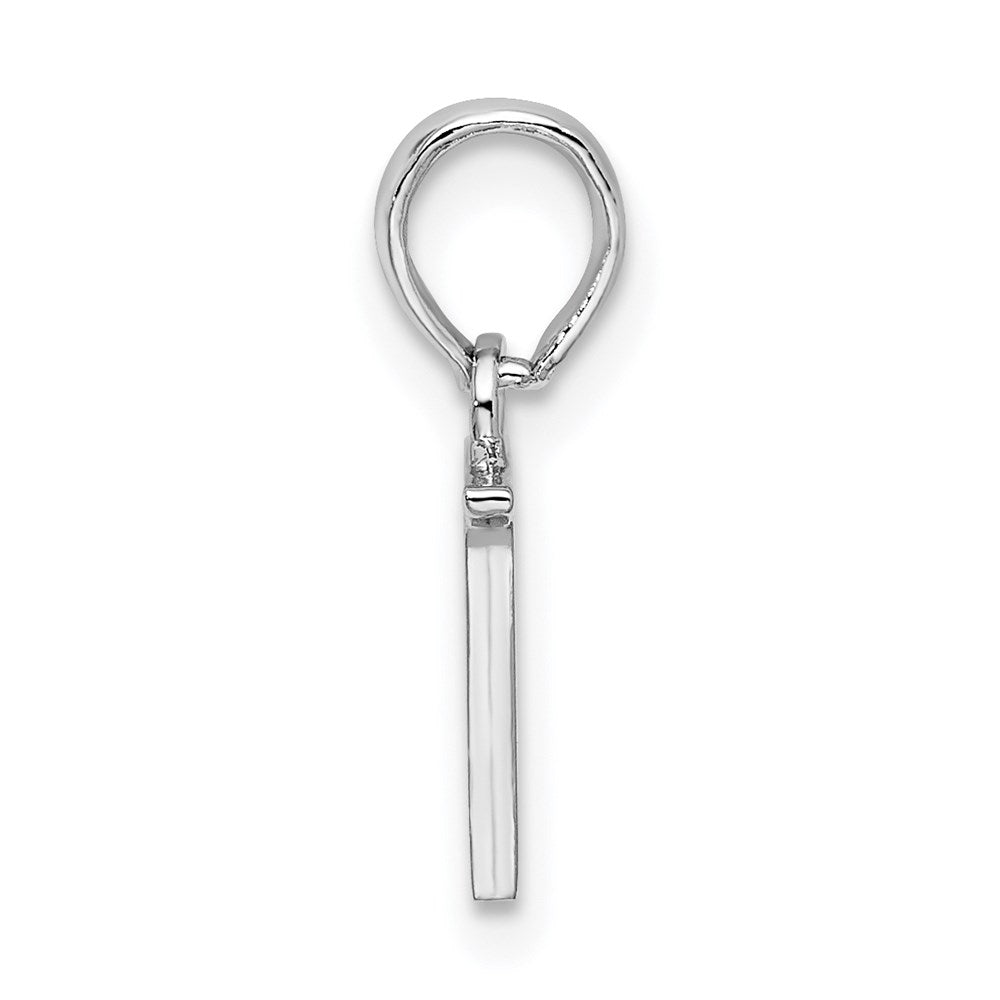 Million Charms 925 Sterling Silver Charm Pendant, Small Letter N Block Initial, High Polish