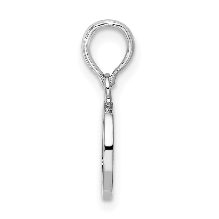 Million Charms 925 Sterling Silver Charm Pendant, Small Letter O Block Initial, High Polish