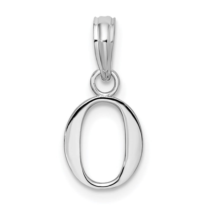 Million Charms 925 Sterling Silver Charm Pendant, Small Letter O Block Initial, High Polish