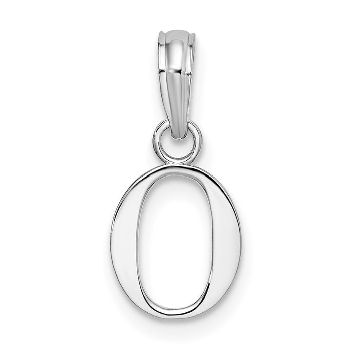 Million Charms 925 Sterling Silver Charm Pendant, Small Letter O Block Initial, High Polish