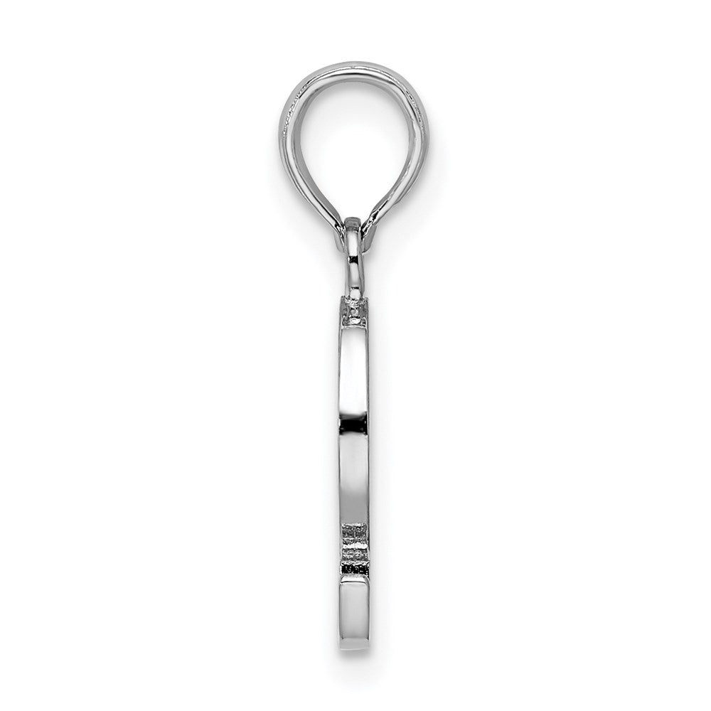 Million Charms 925 Sterling Silver Charm Pendant, Small Letter Q Block Initial, High Polish