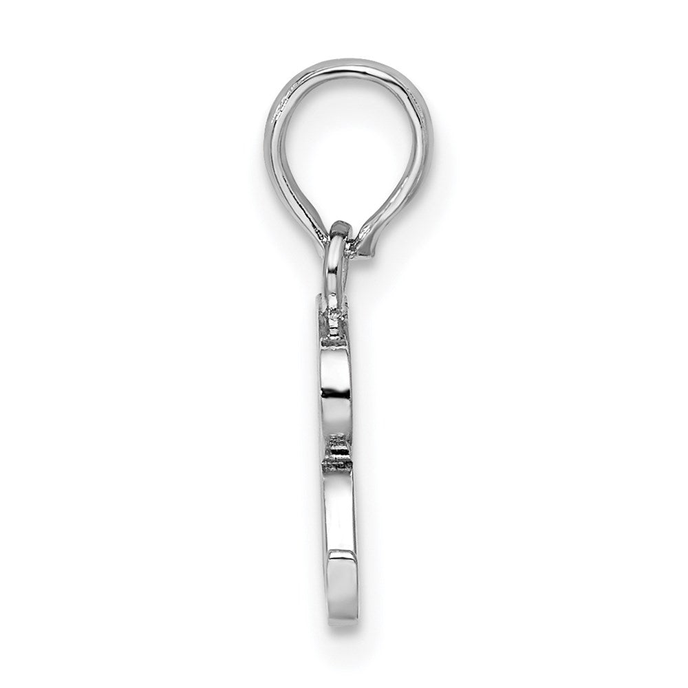 Million Charms 925 Sterling Silver Charm Pendant, Small Letter R Block Initial, High Polish