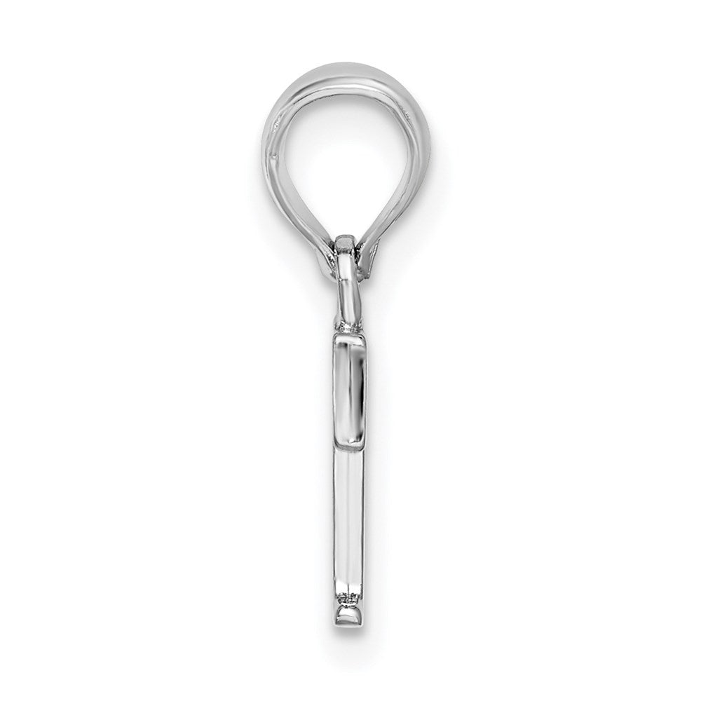 Million Charms 925 Sterling Silver Charm Pendant, Small Letter T Block Initial, High Polish
