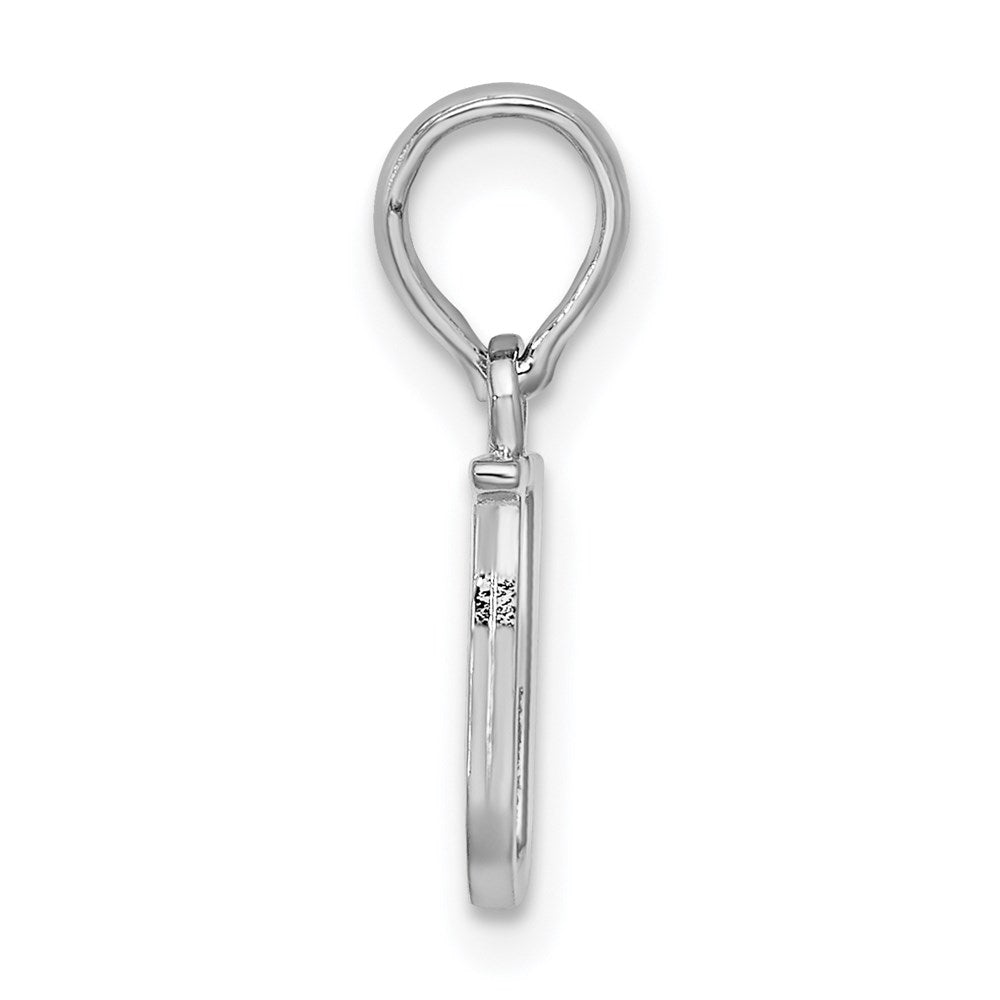 Million Charms 925 Sterling Silver Charm Pendant, Small Letter U Block Initial, High Polish