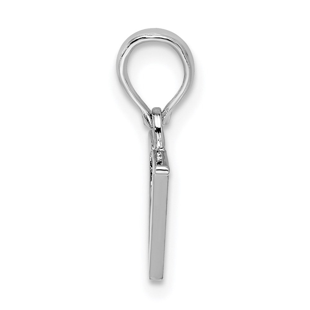 Million Charms 925 Sterling Silver Charm Pendant, Small Letter V Block Initial, High Polish