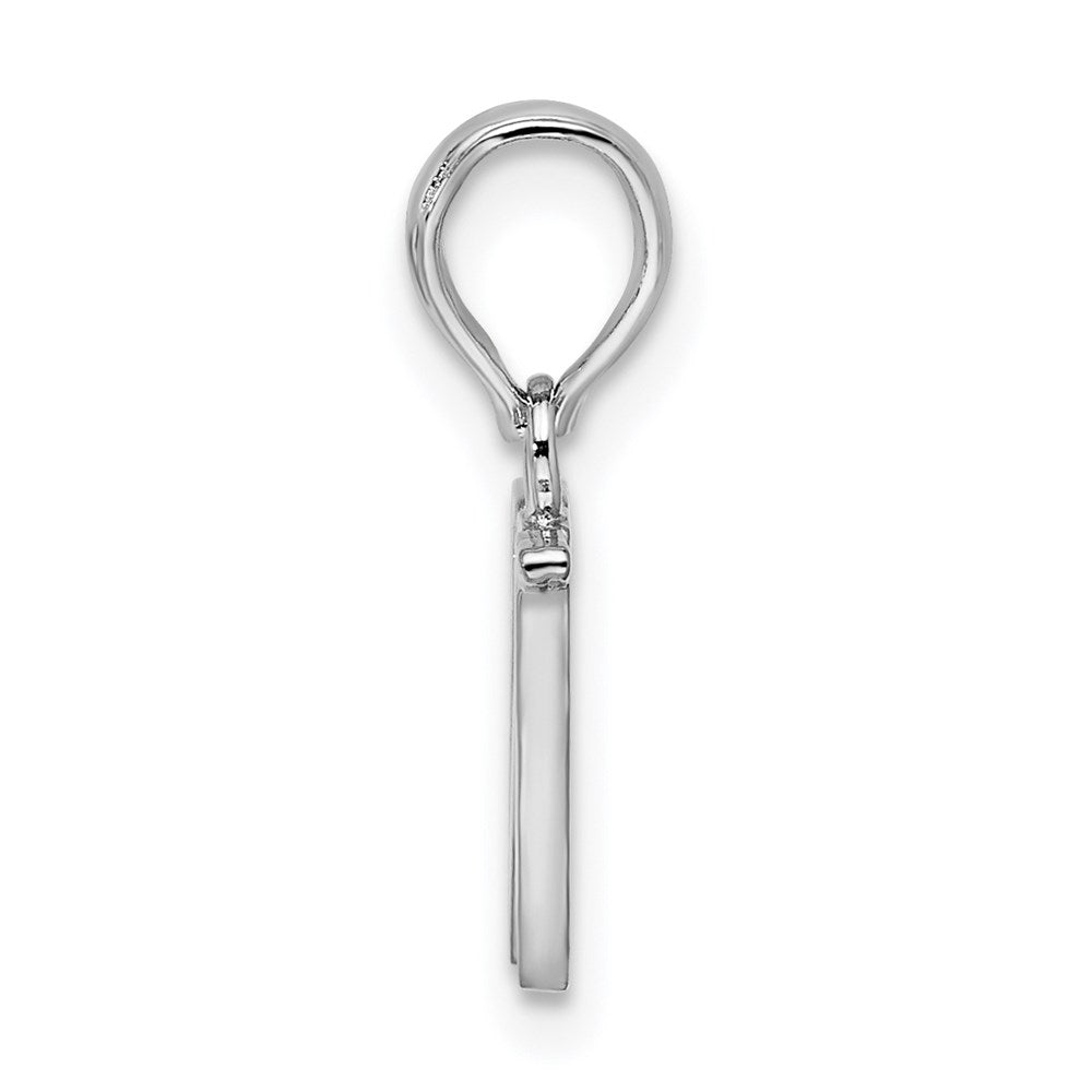 Million Charms 925 Sterling Silver Charm Pendant, Small Letter W Block Initial, High Polish