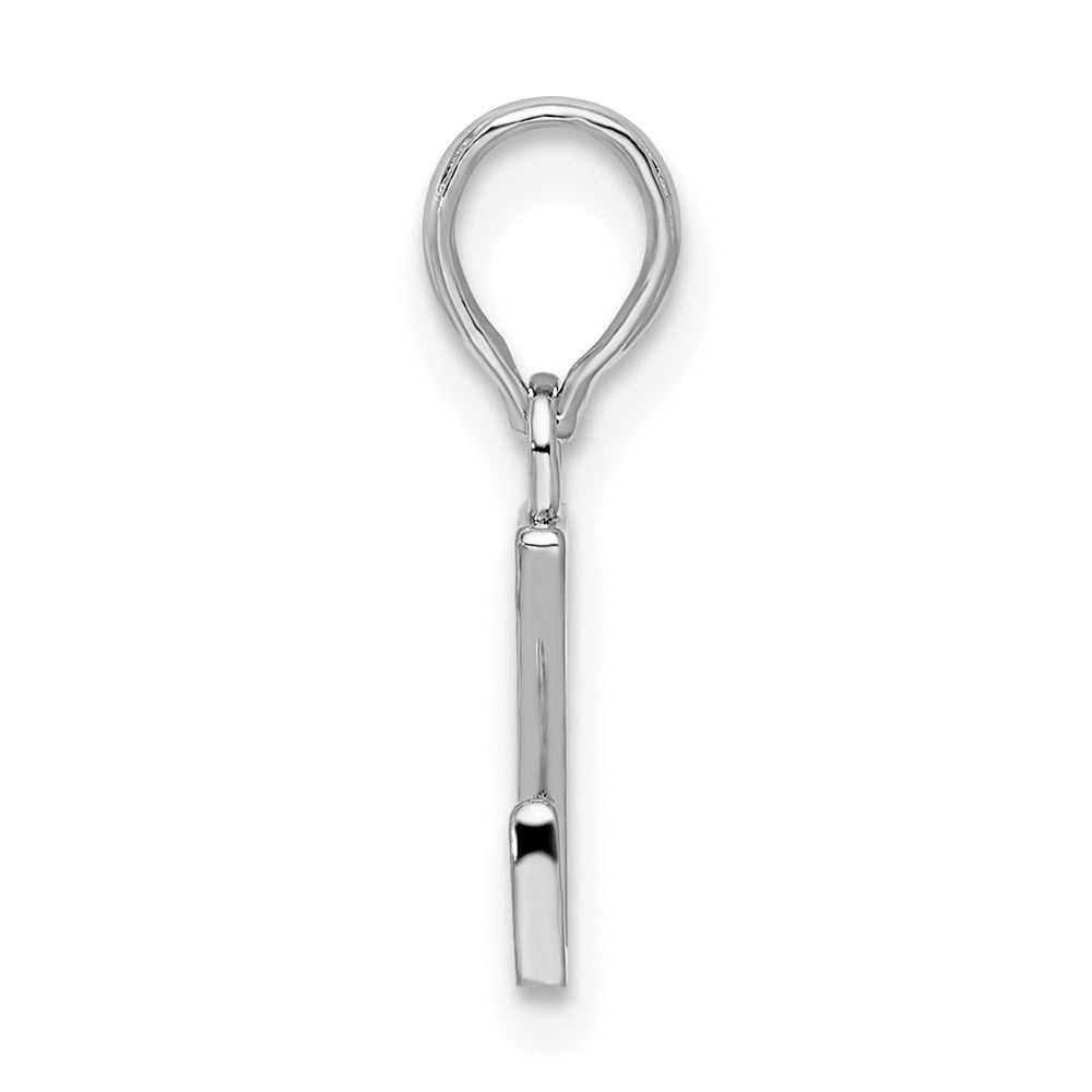 Million Charms 925 Sterling Silver Charm Pendant, Small Letter Z Block Initial, High Polish