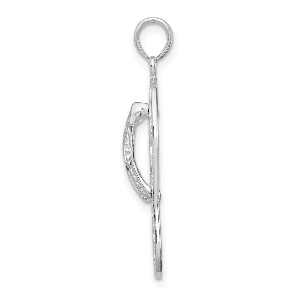 Million Charms 925 Sterling Silver Animal   Charm Pendant, Triple Turtle Flip-Flop [Cut-Out]