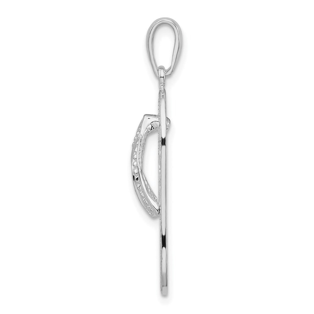 Million Charms 925 Sterling Silver Charm Pendant, Multi Flower Flip-Flop [Cut-Out]