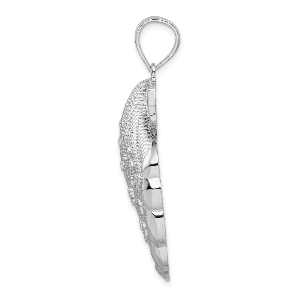 Million Charms 925 Sterling Silver Nautical Sea Life  Charm Pendant, Large  Diamond-cut Scallop Shell