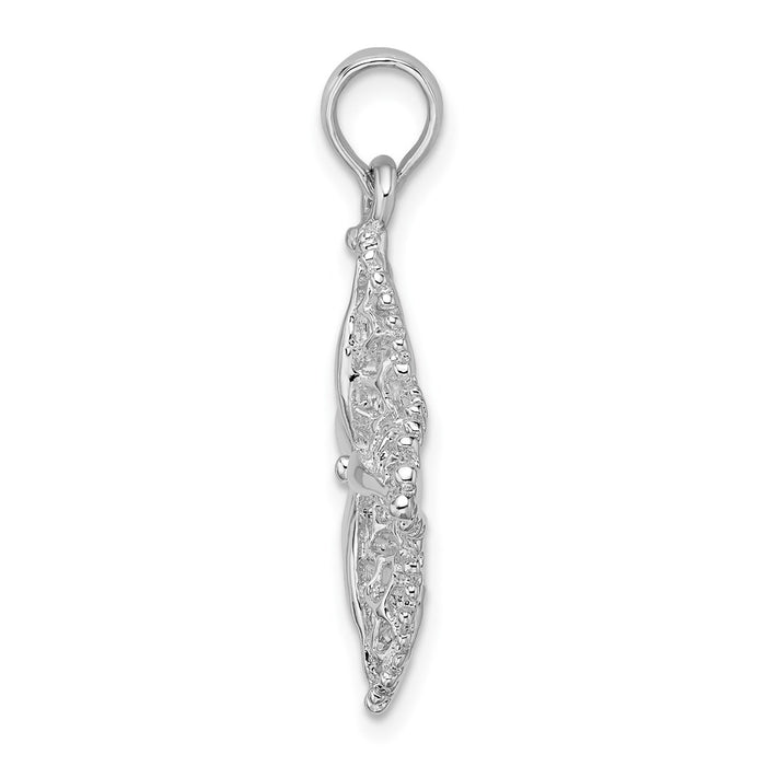 Million Charms 925 Sterling Silver Sea Life Nautical Charm Pendant, Starfish, High Polish & Cut-Out Filigree