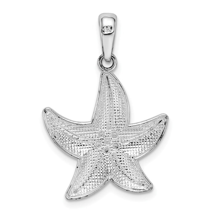 Million Charms 925 Sterling Silver Sea Life Nautical Charm Pendant, Diamond-cut Small Starfish