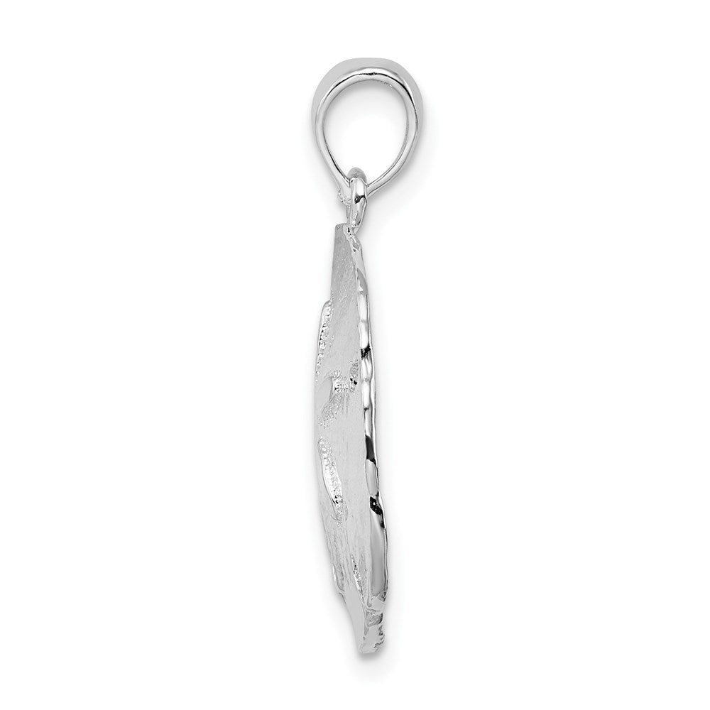 Million Charms 925 Sterling Silver Nautical Sea Life  Charm Pendant, Sand Dollar, High Polish