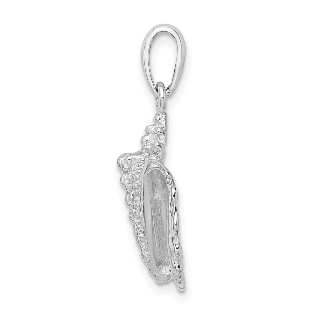 Million Charms 925 Sterling Silver Nautical Sea Life  Charm Pendant, Conch Shell Pendant, 2-D