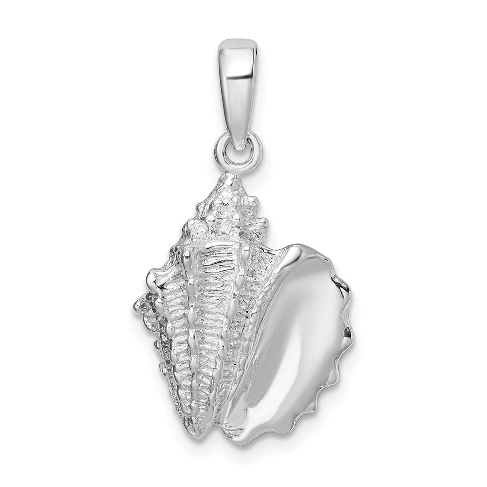 Million Charms 925 Sterling Silver Nautical Sea Life  Charm Pendant, Conch Shell Pendant, 2-D