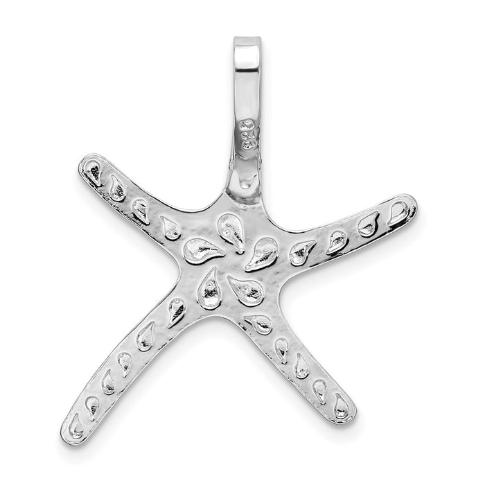 Million Charms 925 Sterling Silver Sea Life Nautical Charm Pendant, Dancing Starfish Hidden Bail & 2-D