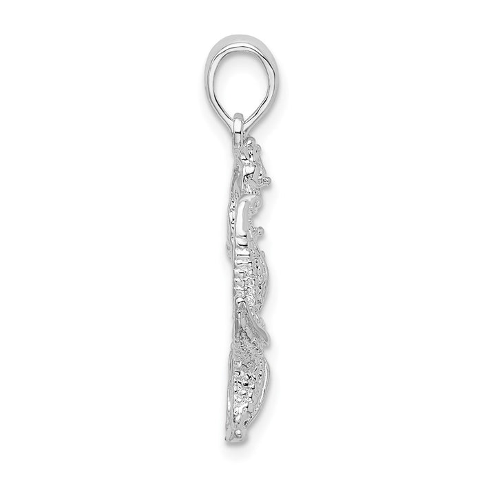 Million Charms 925 Sterling Silver Sea Life Nautical Charm Pendant, Starfish & Seahorse