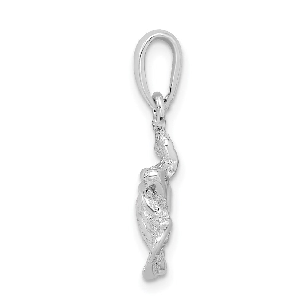 Million Charms 925 Sterling Silver Animal   Charm Pendant, Sea Turtle, High Polish & Textured