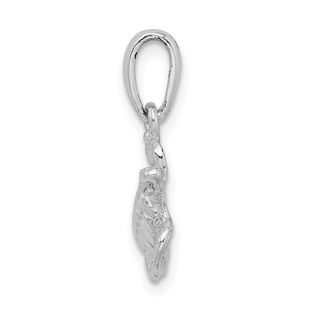 Million Charms 925 Sterling Silver Animal   Charm Pendant, Sea Turtle, High Polish & Textured